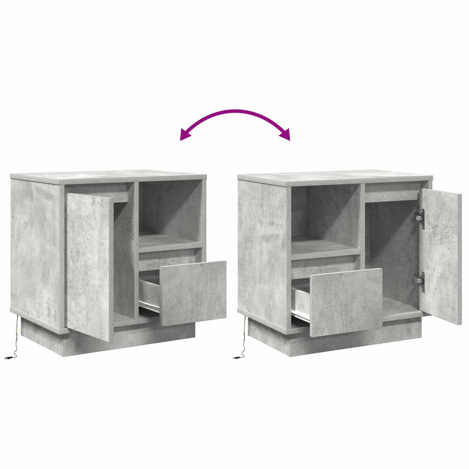 Nachtkastje 2 pcs Beton Grijs 50 x 34,5 x 50 cm. Bewerkt hout is nu te koop bij PeponiXL, paradijselijk wonen!