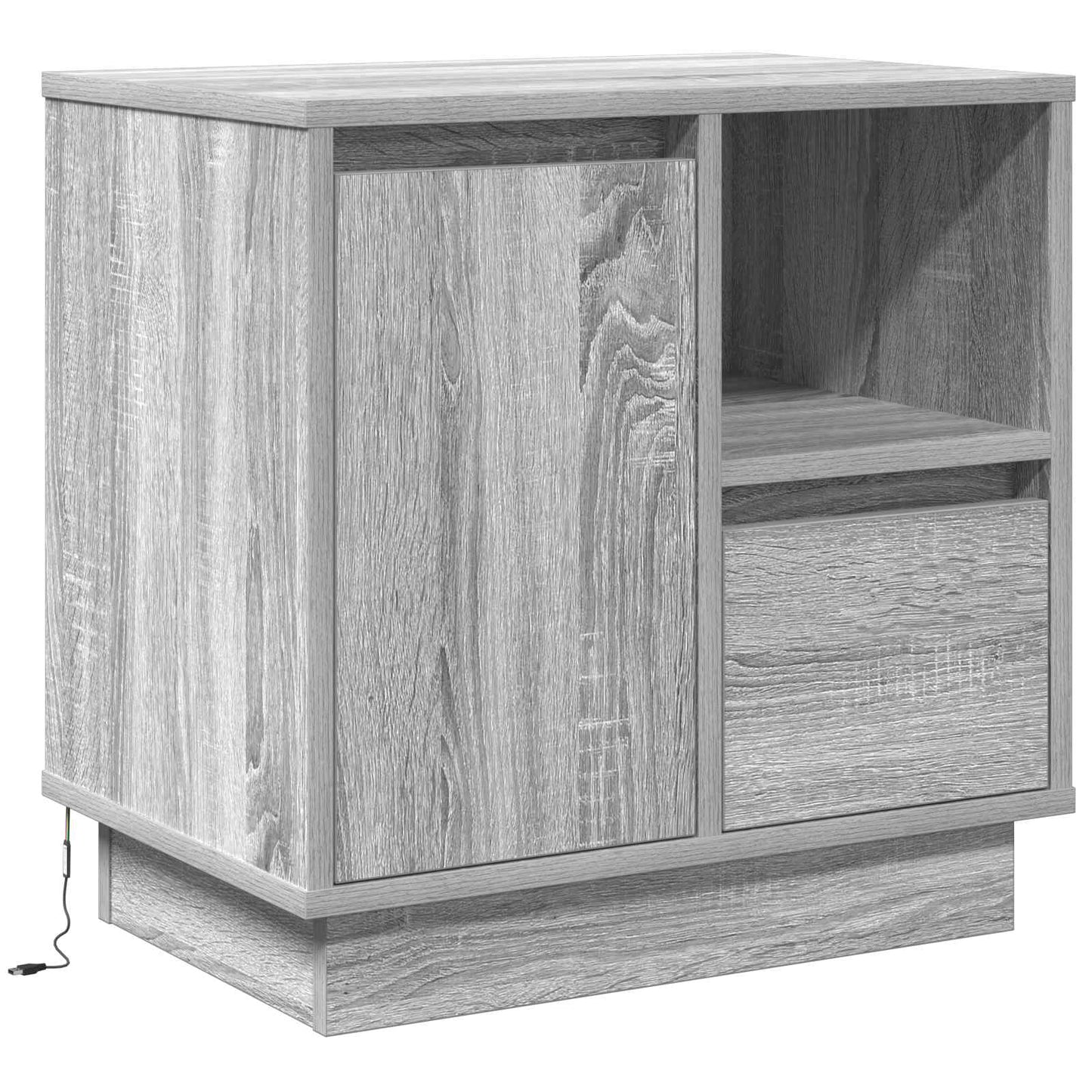 Nachtkastje met lade Grijs 50 x 34,5 x 50 cm. Bewerkt hout is nu te koop bij PeponiXL, paradijselijk wonen!