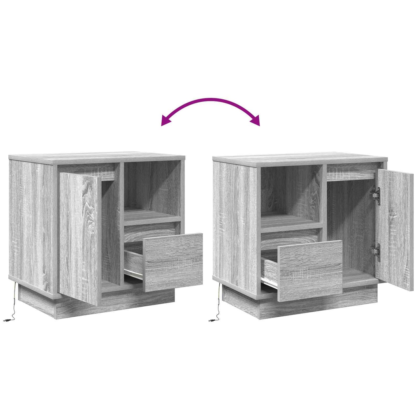 Nachtkastje 2 pcs Grijs 50 x 34,5 x 50 cm. Bewerkt hout is nu te koop bij PeponiXL, paradijselijk wonen!