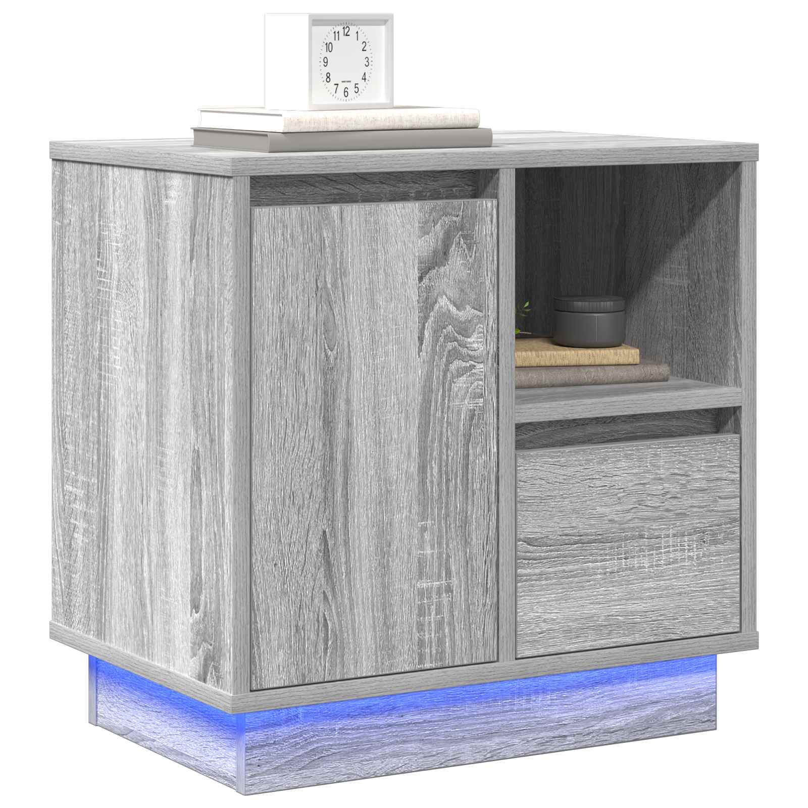 Nachtkastje 2 pcs Grijs 50 x 34,5 x 50 cm. Bewerkt hout is nu te koop bij PeponiXL, paradijselijk wonen!