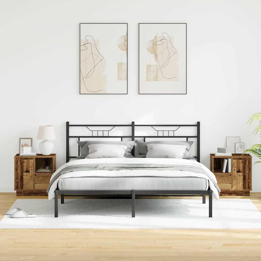 Nachtkastje 2 pcs Oudhout 50 x 34,5 x 50 cm. Bewerkt hout is nu te koop bij PeponiXL, paradijselijk wonen!