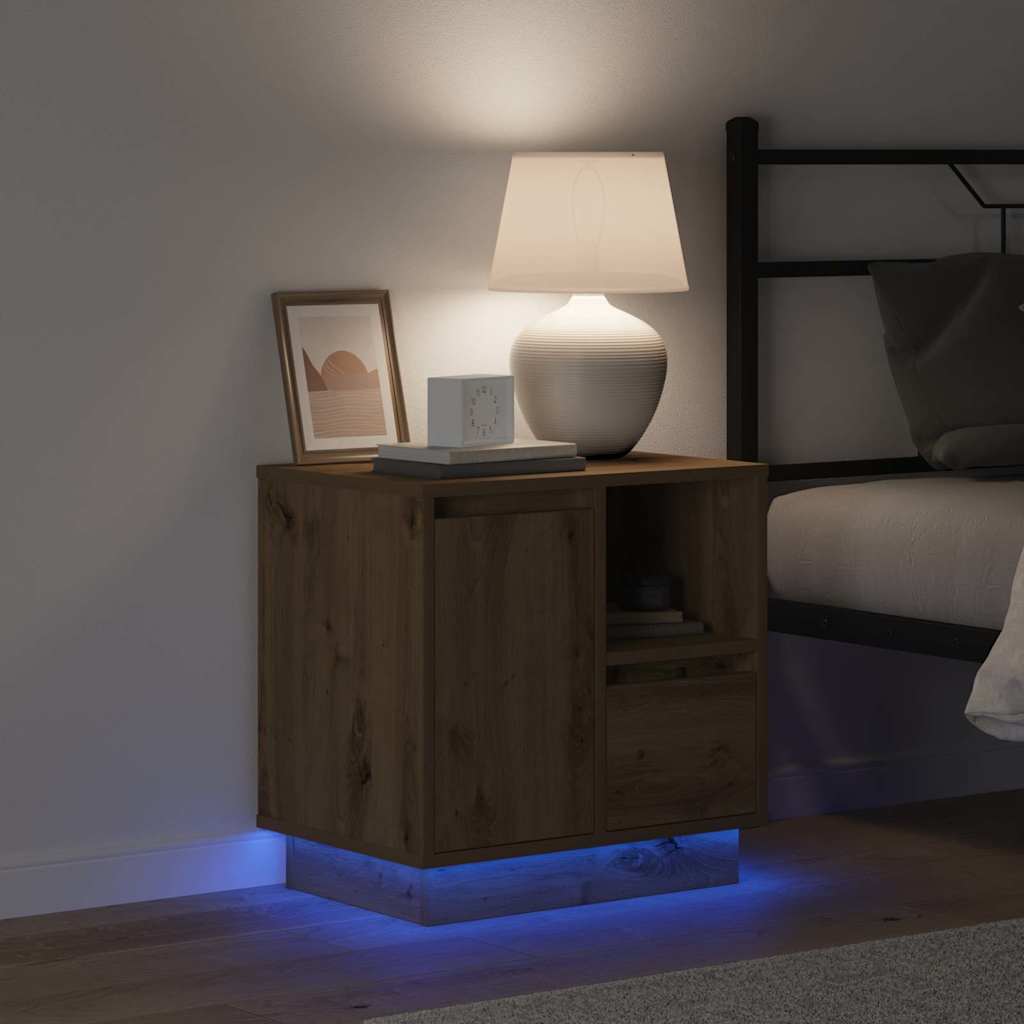 Nachtkastje 2 pcs Artisan Eiken 50 x 34,5 x 50 cm. Bewerkt hout is nu te koop bij PeponiXL, paradijselijk wonen!