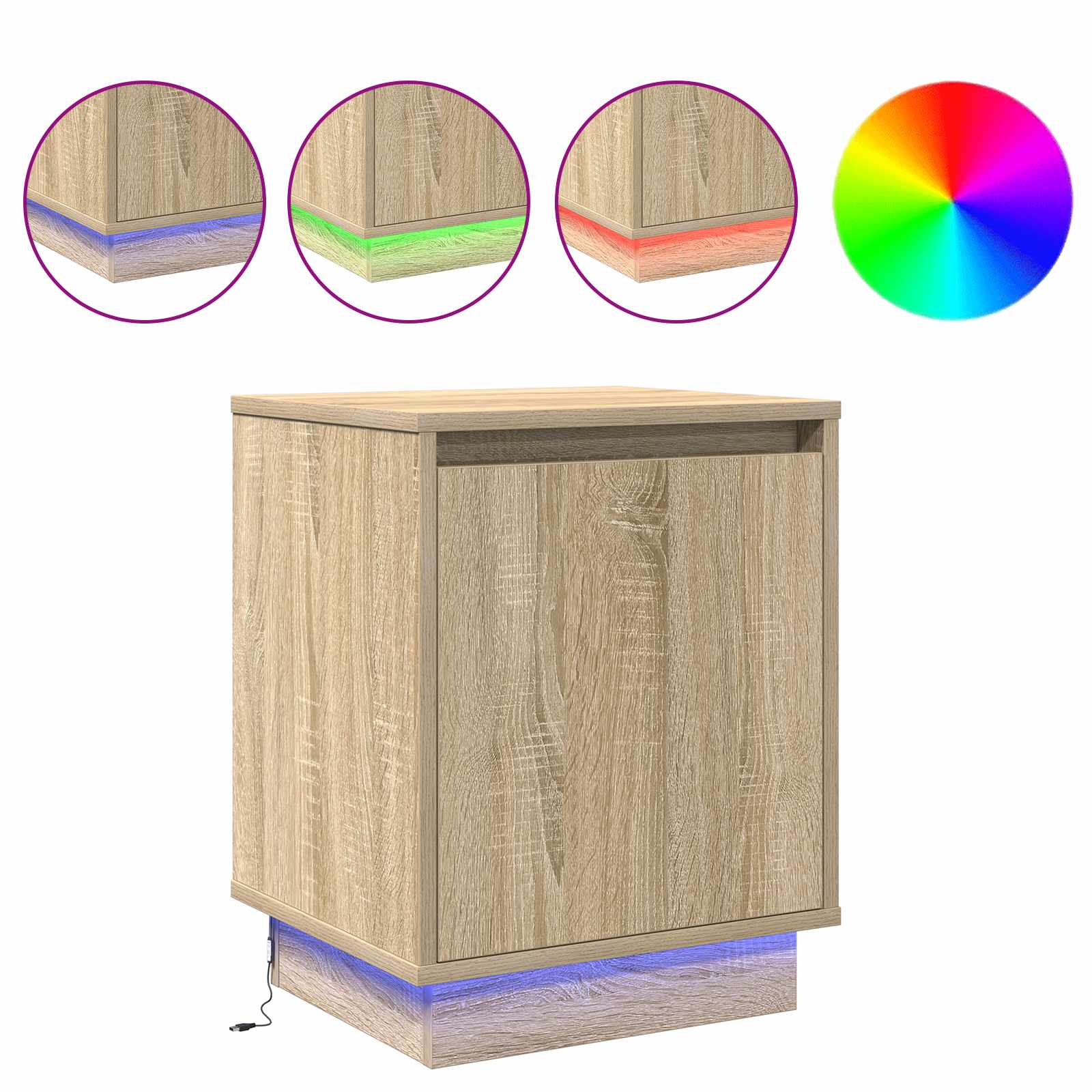 Nachtkastje Sonoma Eiken 39 x 34,5 x 50 cm Bewerkt hout is nu te koop bij PeponiXL, paradijselijk wonen!