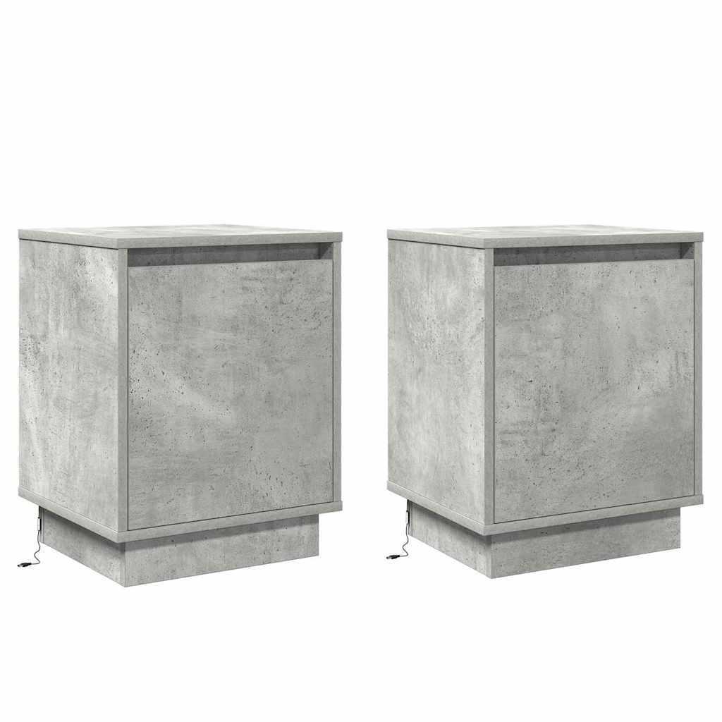 Nachtkastje 2 pcs Beton Grijs 39 x 34,5 x 50 cm Bewerkt hout is nu te koop bij PeponiXL, paradijselijk wonen!