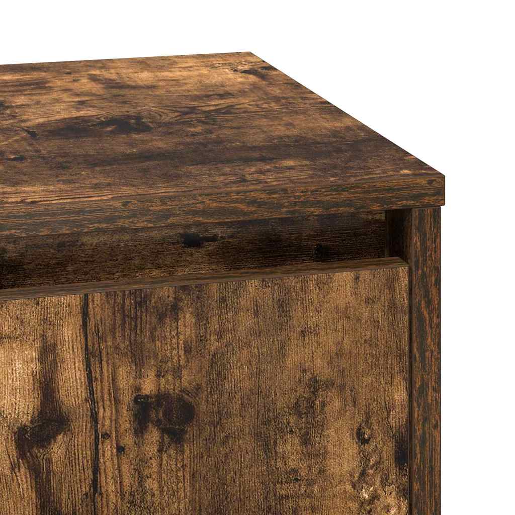 Nachtkastje 2 pcs Gerookt eiken 39 x 34.5 x 50 cm Bewerkt hout is nu te koop bij PeponiXL, paradijselijk wonen!