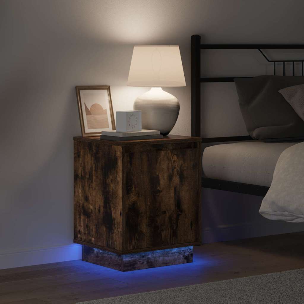 Nachtkastje 2 pcs Gerookt eiken 39 x 34.5 x 50 cm Bewerkt hout is nu te koop bij PeponiXL, paradijselijk wonen!