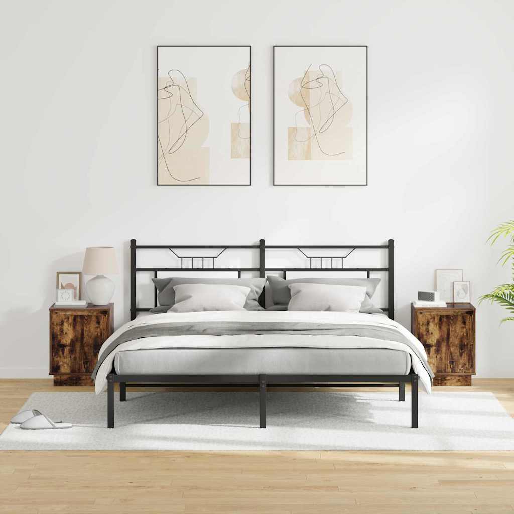 Nachtkastje 2 pcs Gerookt eiken 39 x 34.5 x 50 cm Bewerkt hout is nu te koop bij PeponiXL, paradijselijk wonen!