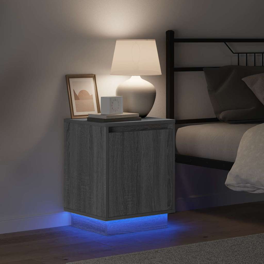 Nachtkastje Grijs 39 x 34,5 x 50 cm Bewerkt hout is nu te koop bij PeponiXL, paradijselijk wonen!