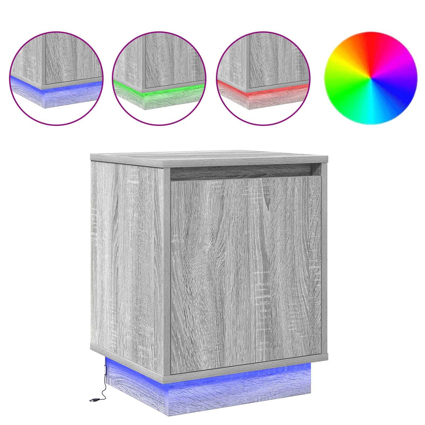 Nachtkastje Grijs 39 x 34,5 x 50 cm Bewerkt hout is nu te koop bij PeponiXL, paradijselijk wonen!