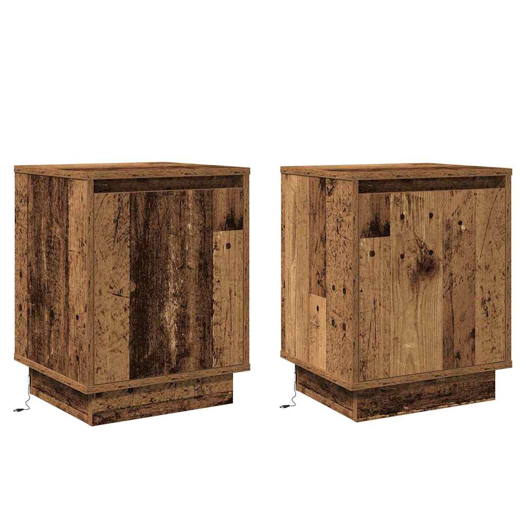 Nachtkastje 2 pcs Oudhout 39 x 34,5 x 50 cm Bewerkt hout is nu te koop bij PeponiXL, paradijselijk wonen!
