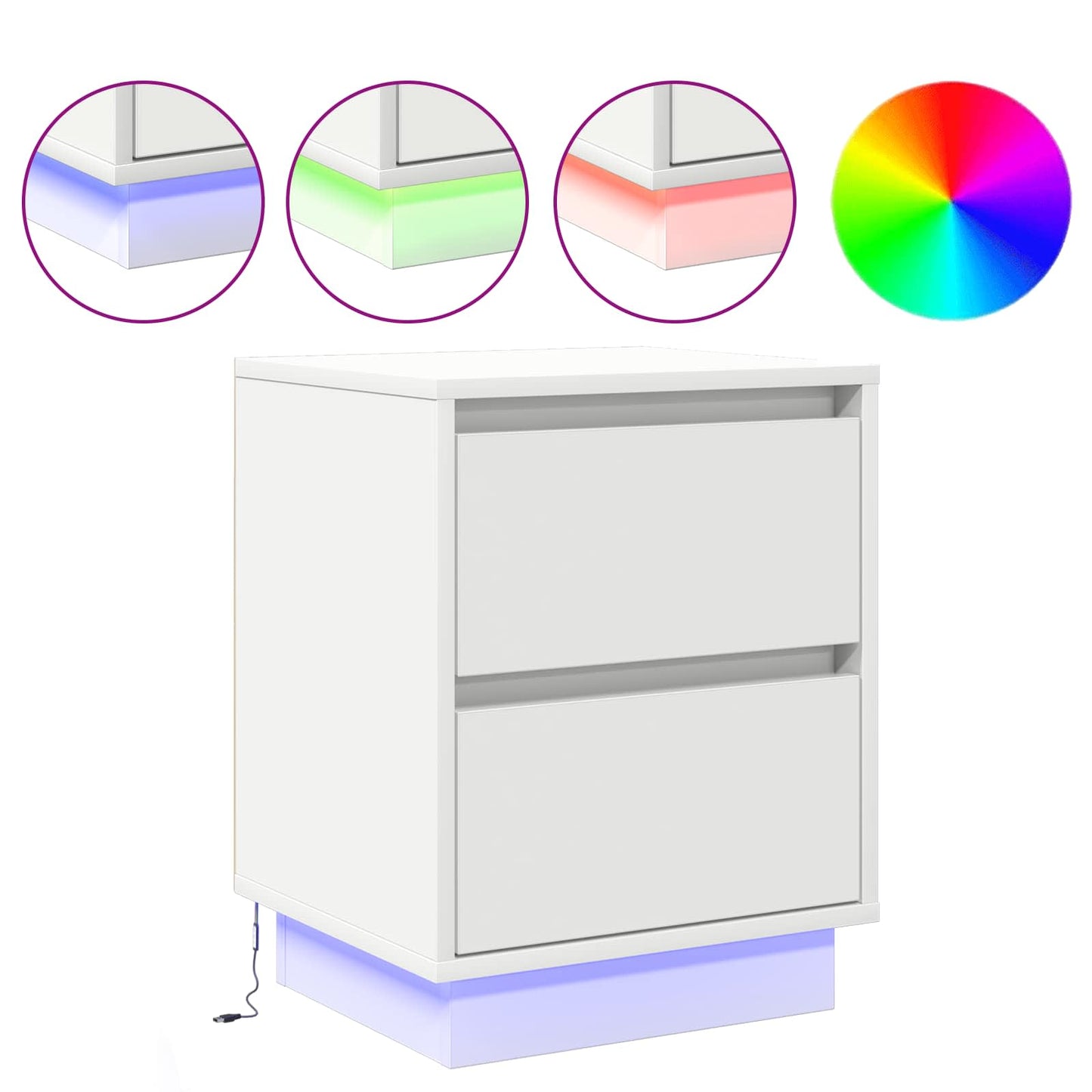 Nachtkastje met lade Wit 39 x 34,5 x 50 cm Bewerkt hout is nu te koop bij PeponiXL, paradijselijk wonen!