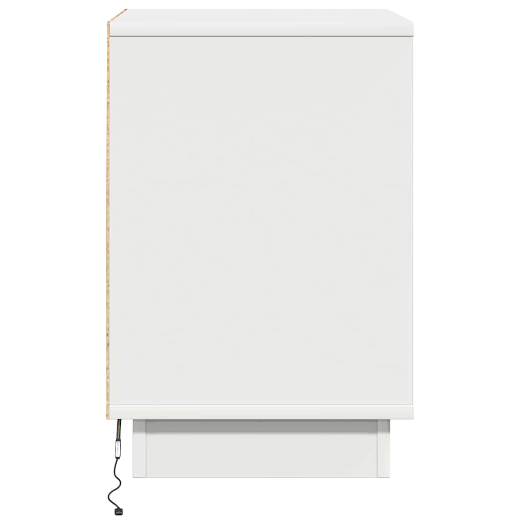 Nachtkastje met lade Wit 39 x 34,5 x 50 cm Bewerkt hout is nu te koop bij PeponiXL, paradijselijk wonen!