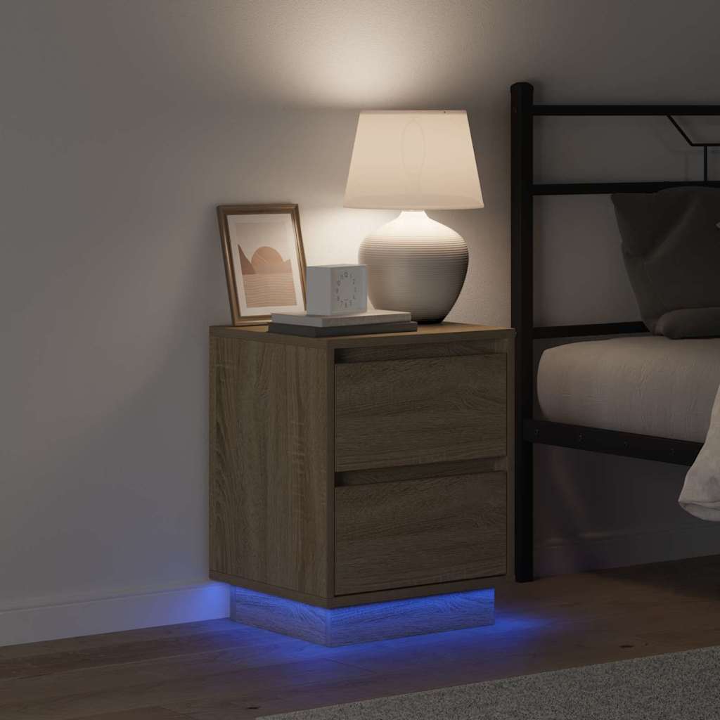 Nachtkastje 2 pcs Sonoma Eiken 39 x 34,5 x 50 cm Bewerkt hout is nu te koop bij PeponiXL, paradijselijk wonen!