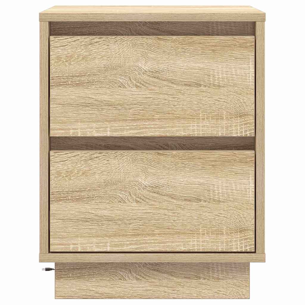 Nachtkastje 2 pcs Sonoma Eiken 39 x 34,5 x 50 cm Bewerkt hout is nu te koop bij PeponiXL, paradijselijk wonen!