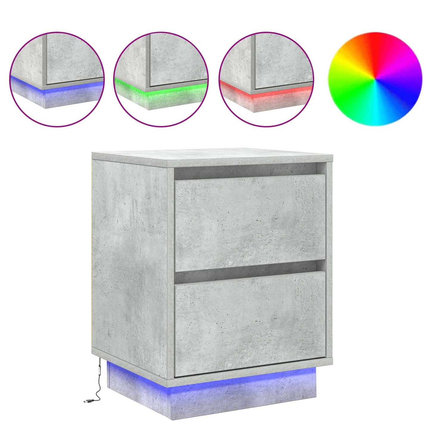 Nachtkastje met lade Beton Grijs 39 x 34,5 x 50 cm Bewerkt hout is nu te koop bij PeponiXL, paradijselijk wonen!