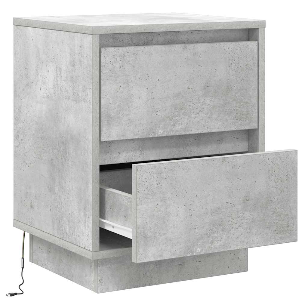 Nachtkastje met lade Beton Grijs 39 x 34,5 x 50 cm Bewerkt hout is nu te koop bij PeponiXL, paradijselijk wonen!
