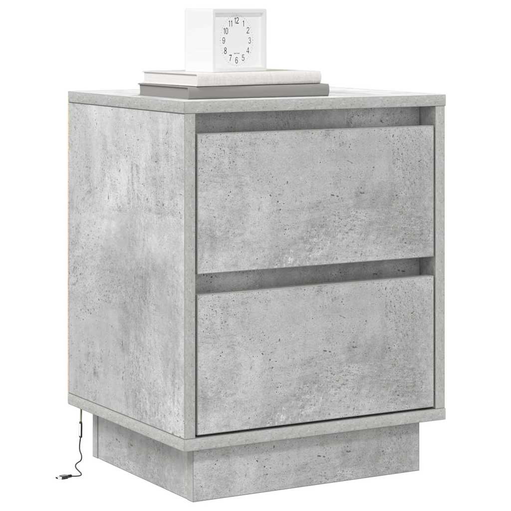 Nachtkastje met lade Beton Grijs 39 x 34,5 x 50 cm Bewerkt hout is nu te koop bij PeponiXL, paradijselijk wonen!