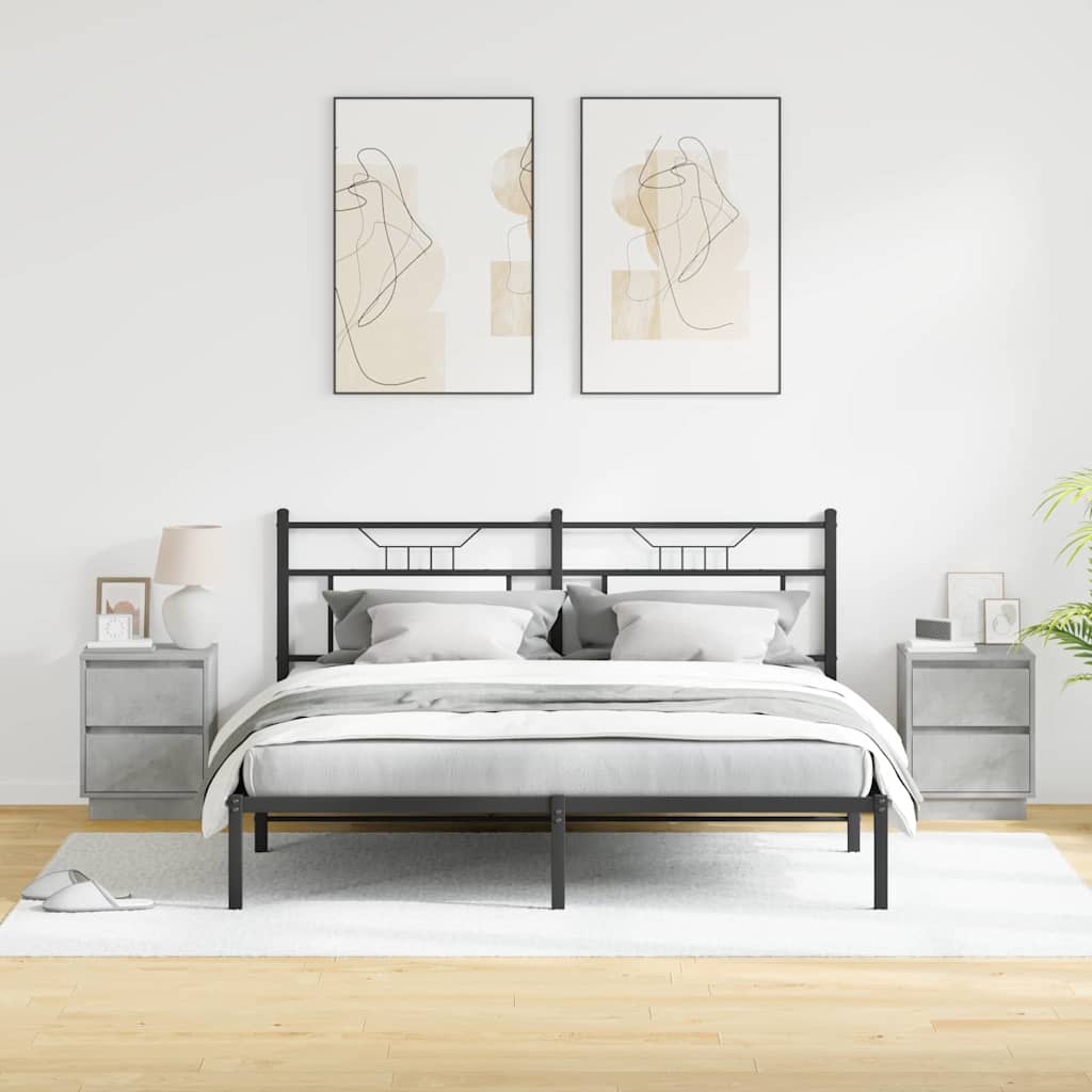 Nachtkastje 2 pcs Beton Grijs 39 x 34,5 x 50 cm Bewerkt hout is nu te koop bij PeponiXL, paradijselijk wonen!