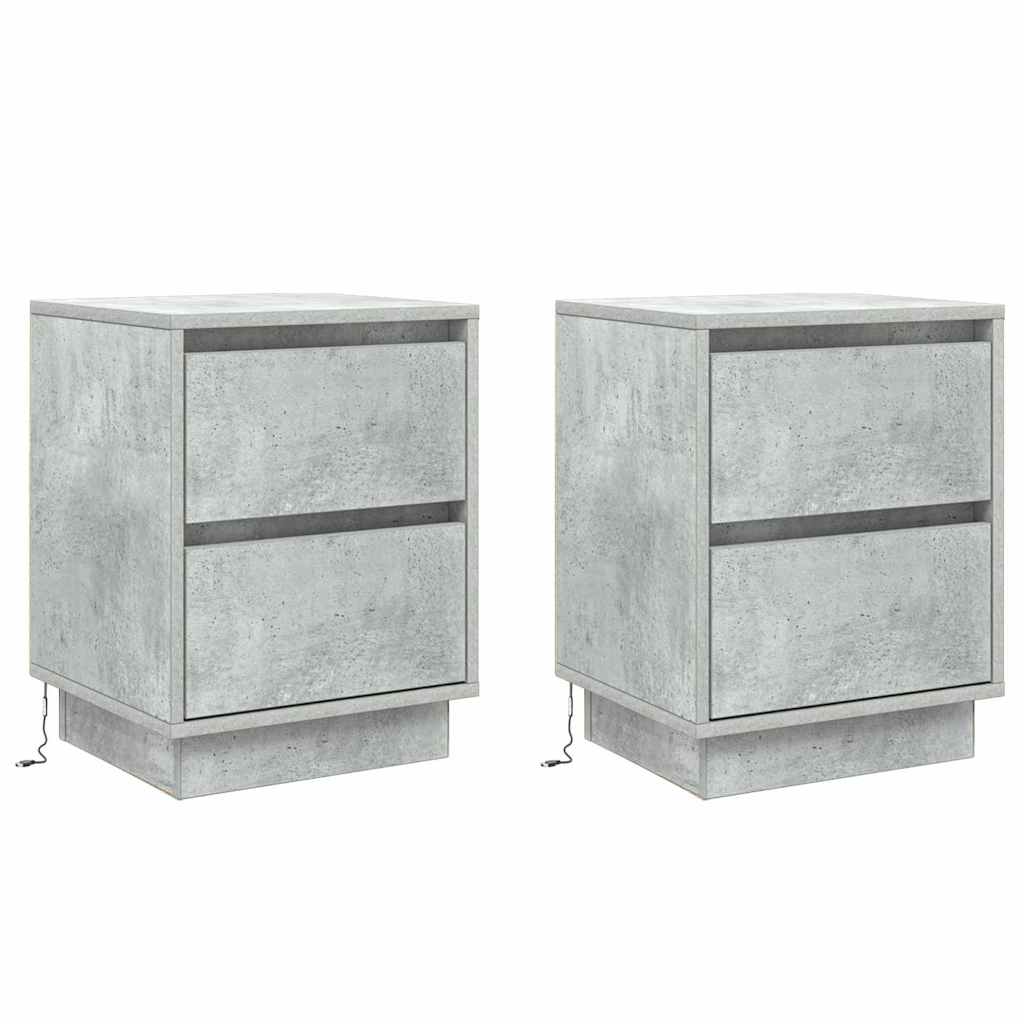 Nachtkastje 2 pcs Beton Grijs 39 x 34,5 x 50 cm Bewerkt hout is nu te koop bij PeponiXL, paradijselijk wonen!