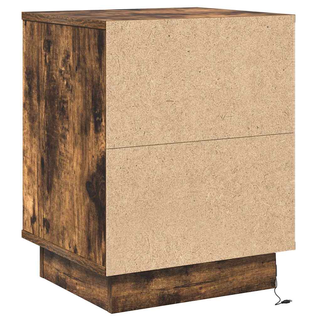 Nachtkastje Gerookt eiken 39 x 34,5 x 50 cm Bewerkt hout is nu te koop bij PeponiXL, paradijselijk wonen!