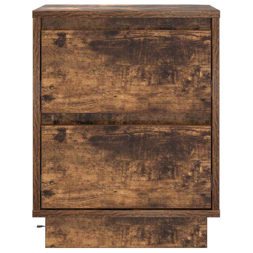 Nachtkastje Gerookt eiken 39 x 34,5 x 50 cm Bewerkt hout is nu te koop bij PeponiXL, paradijselijk wonen!
