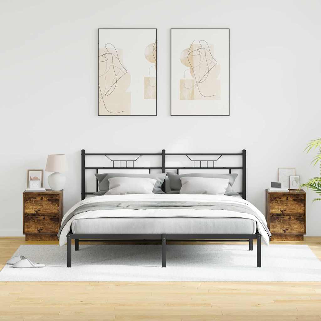 Nachtkastje 2 pcs Gerookt eiken 39 x 34,5 x 50 cm Bewerkt hout is nu te koop bij PeponiXL, paradijselijk wonen!