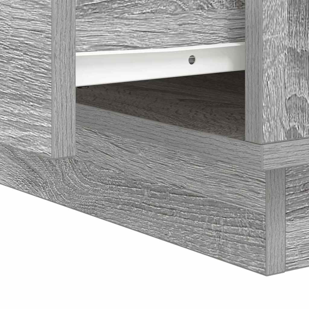 Nachtkastje met lade Grijs 39 x 34,5 x 50 cm Bewerkt hout is nu te koop bij PeponiXL, paradijselijk wonen!