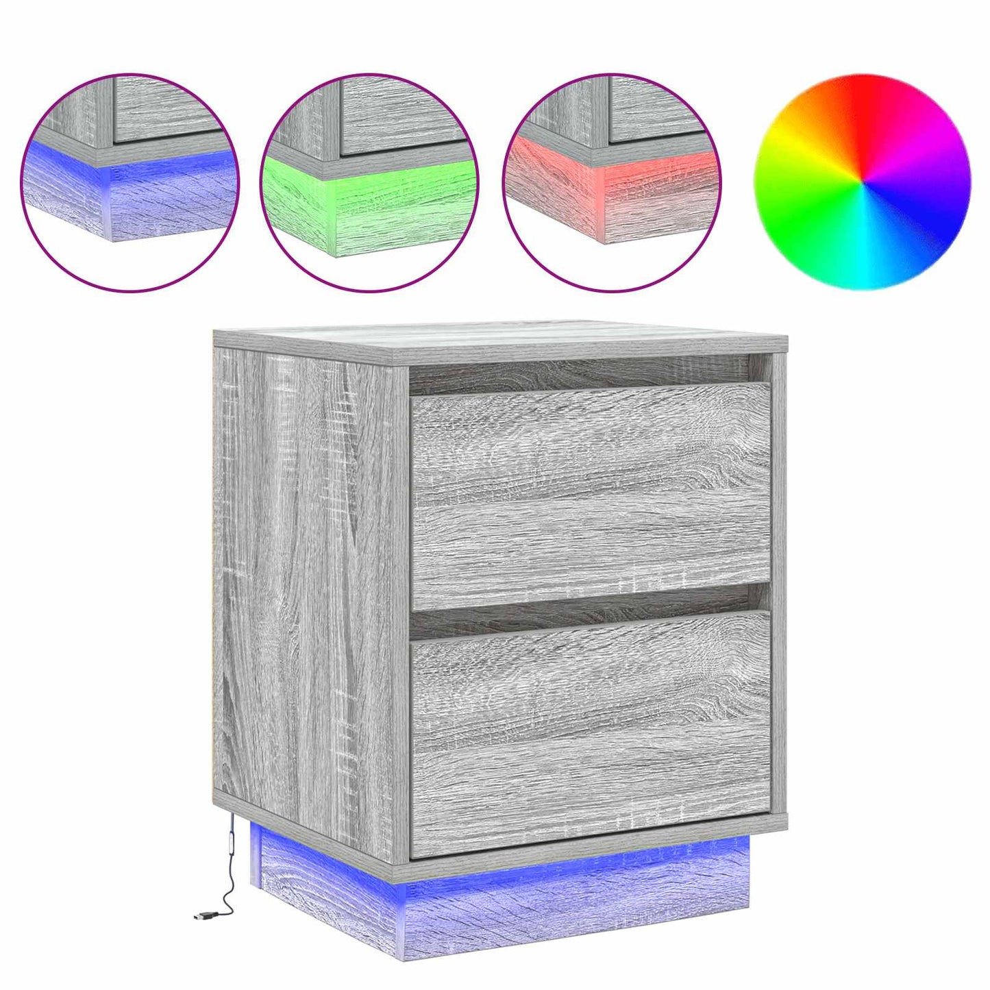Nachtkastje met lade Grijs 39 x 34,5 x 50 cm Bewerkt hout is nu te koop bij PeponiXL, paradijselijk wonen!