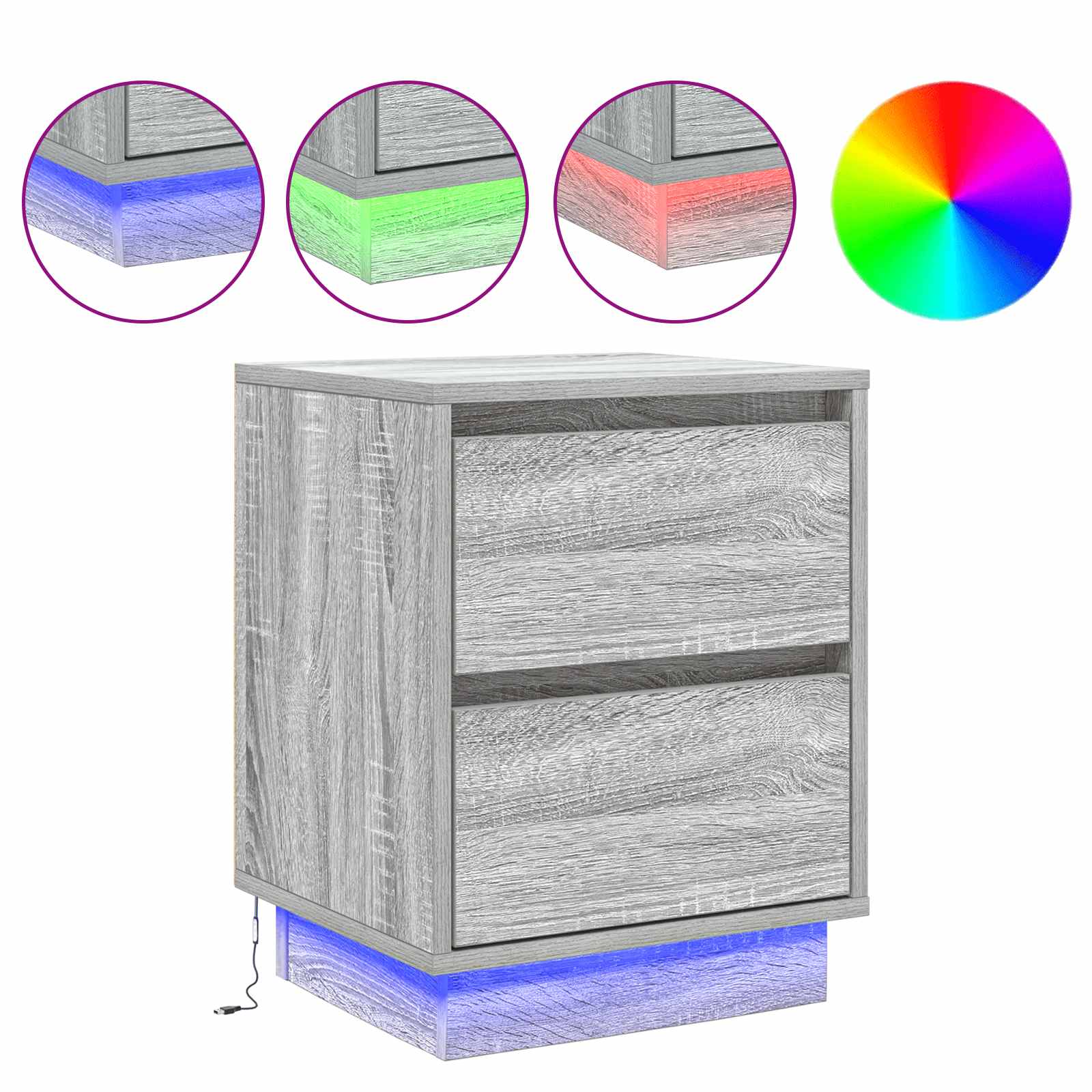 Nachtkastje met lade Grijs 39 x 34,5 x 50 cm Bewerkt hout is nu te koop bij PeponiXL, paradijselijk wonen!