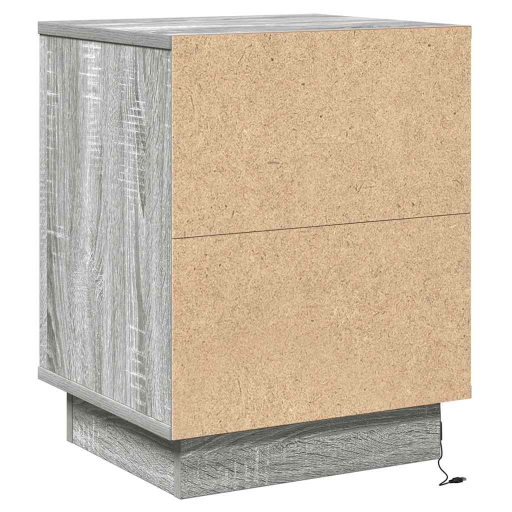 Nachtkastje met lade Grijs 39 x 34,5 x 50 cm Bewerkt hout is nu te koop bij PeponiXL, paradijselijk wonen!