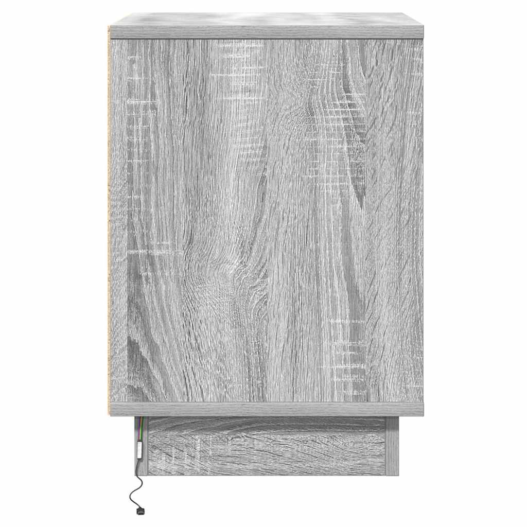Nachtkastje met lade Grijs 39 x 34,5 x 50 cm Bewerkt hout is nu te koop bij PeponiXL, paradijselijk wonen!