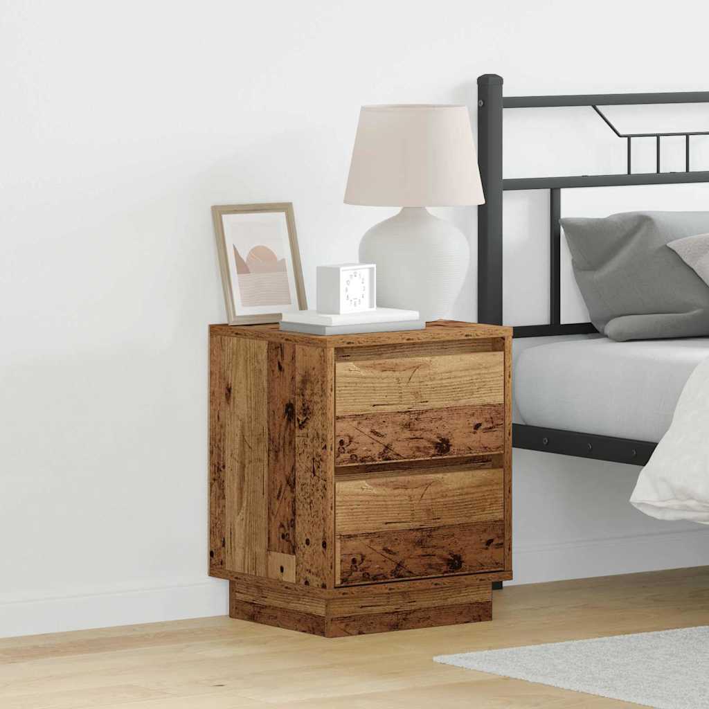 Nachtkastje met lade Oudhout 39 x 34,5 x 50 cm Bewerkt hout is nu te koop bij PeponiXL, paradijselijk wonen!