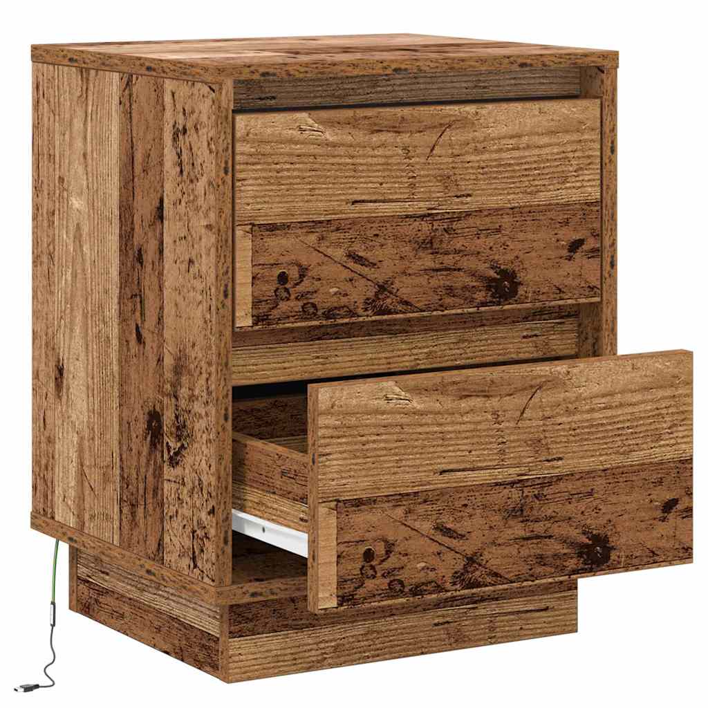 Nachtkastje met lade Oudhout 39 x 34,5 x 50 cm Bewerkt hout is nu te koop bij PeponiXL, paradijselijk wonen!