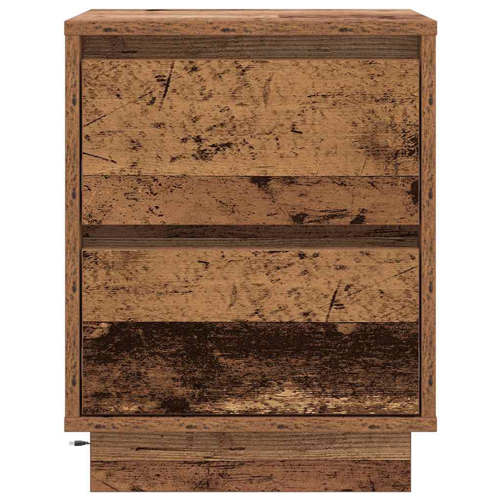 Nachtkastje met lade Oudhout 39 x 34,5 x 50 cm Bewerkt hout is nu te koop bij PeponiXL, paradijselijk wonen!