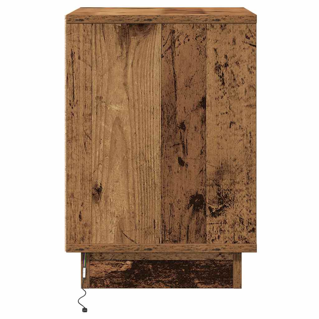 Nachtkastje met lade Oudhout 39 x 34,5 x 50 cm Bewerkt hout is nu te koop bij PeponiXL, paradijselijk wonen!
