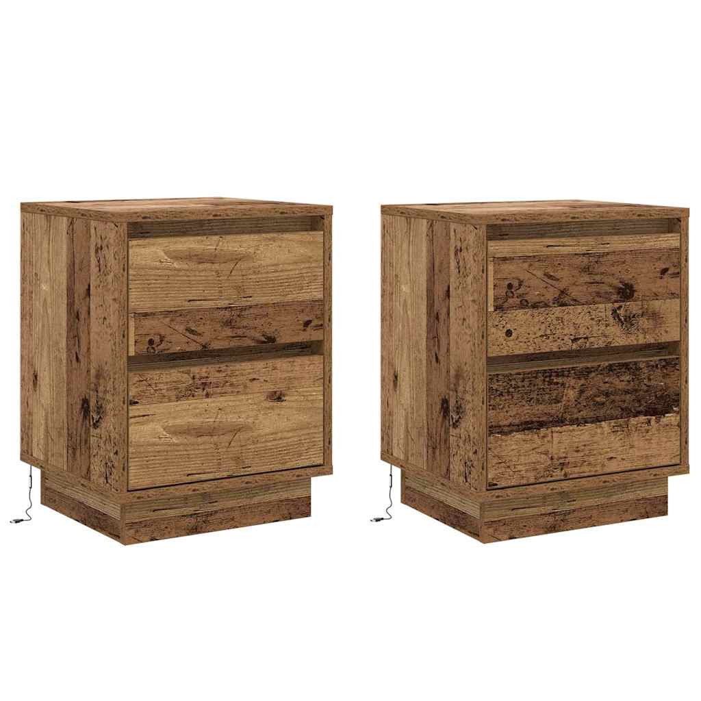Nachtkastje 2 pcs Oudhout 39 x 34,5 x 50 cm Bewerkt hout is nu te koop bij PeponiXL, paradijselijk wonen!