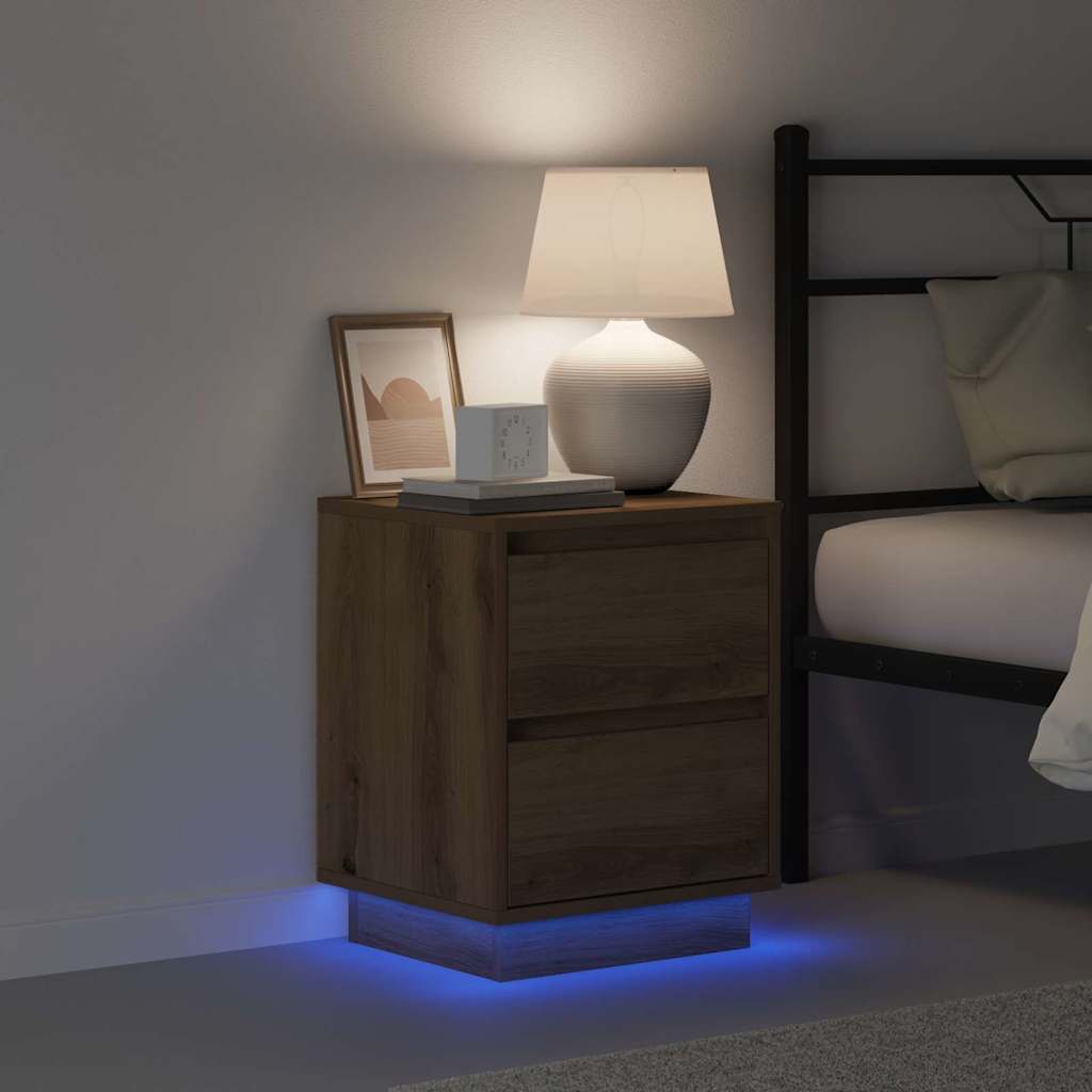 Nachtkastje 2 pcs Artisan Eiken 39 x 34,5 x 50 cm Bewerkt hout is nu te koop bij PeponiXL, paradijselijk wonen!