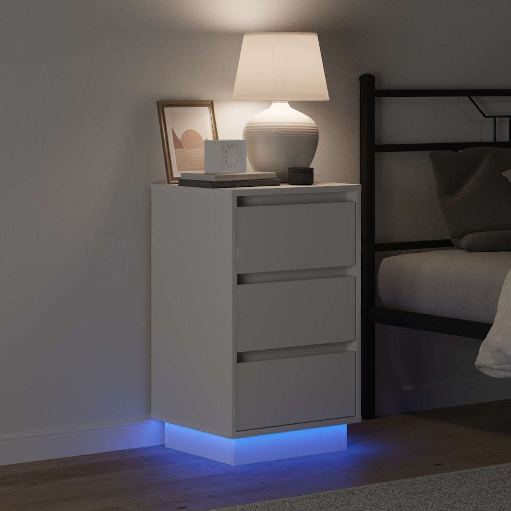 Nachtkastje met lade Wit 39 x 34,5 x 65 cm Bewerkt hout is nu te koop bij PeponiXL, paradijselijk wonen!