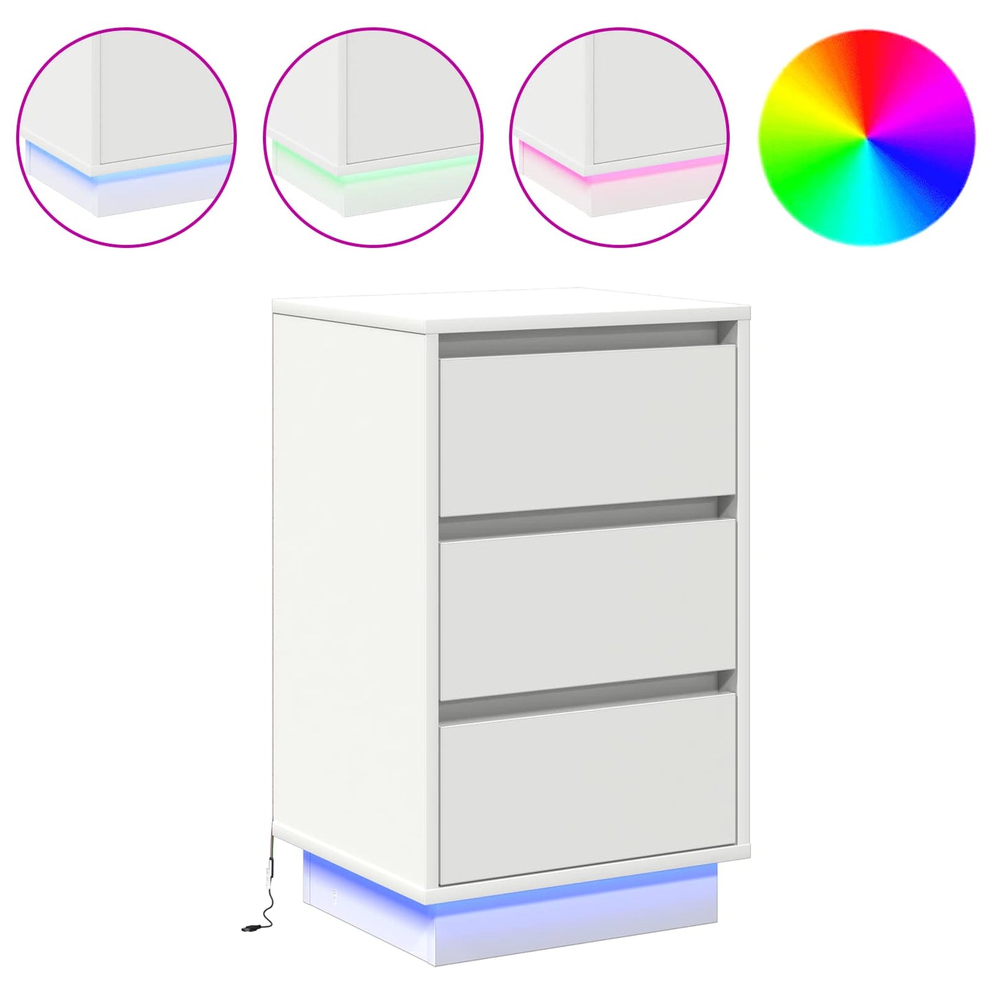 Nachtkastje met lade Wit 39 x 34,5 x 65 cm Bewerkt hout is nu te koop bij PeponiXL, paradijselijk wonen!