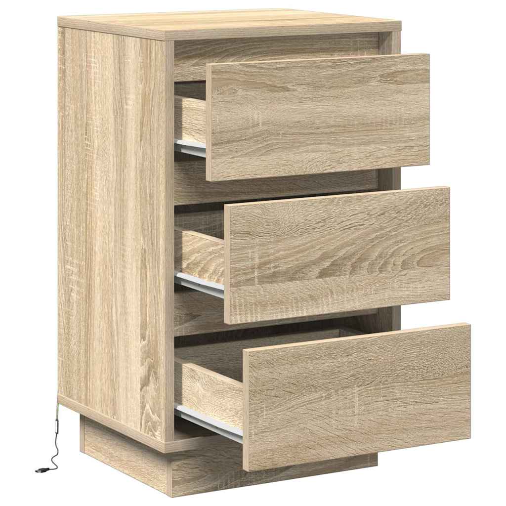 Nachtkastje Sonoma Eiken 39 x 34,5 x 65 cm Bewerkt hout is nu te koop bij PeponiXL, paradijselijk wonen!