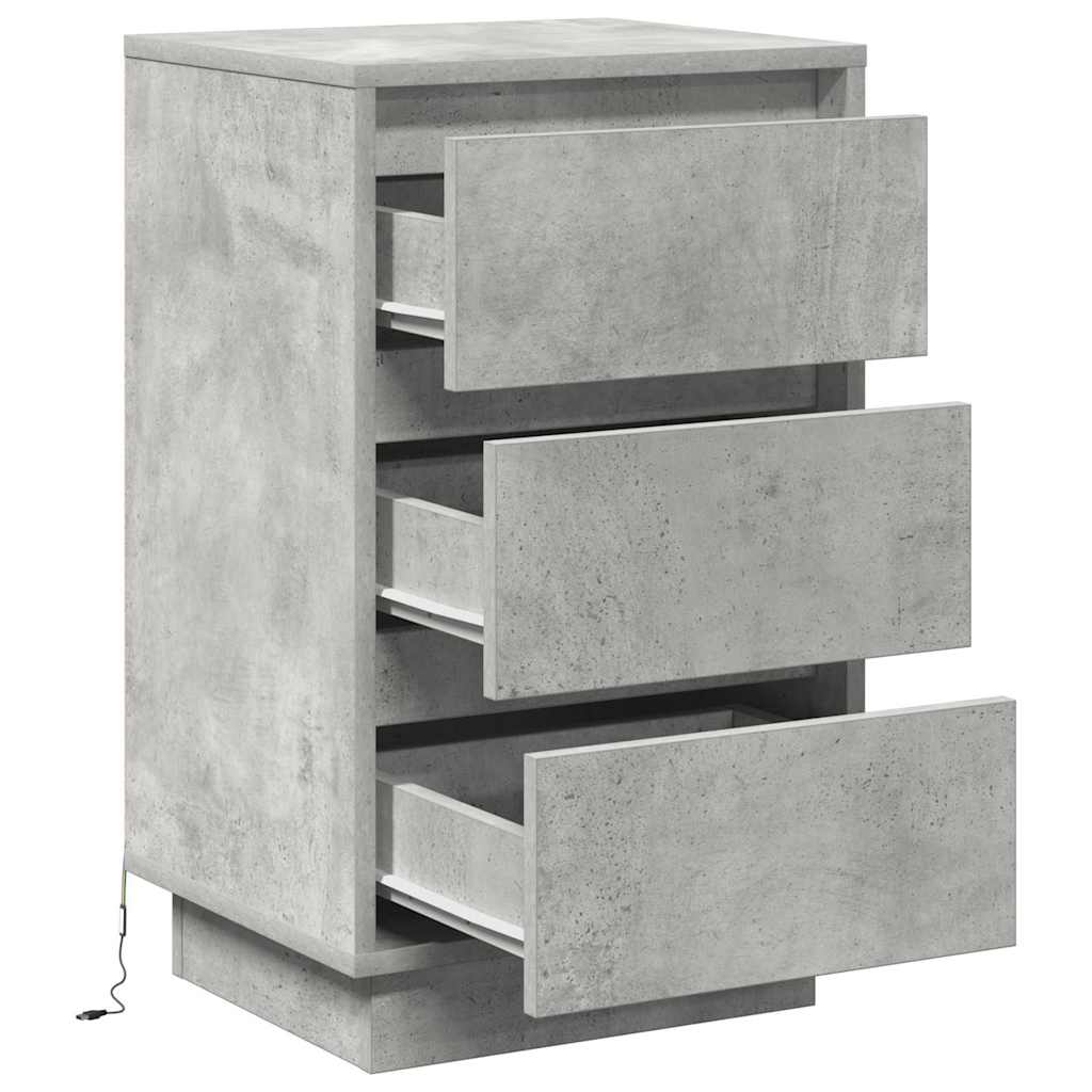 Nachtkastje met lade Beton Grijs 39 x 34,5 x 65 cm Bewerkt hout is nu te koop bij PeponiXL, paradijselijk wonen!