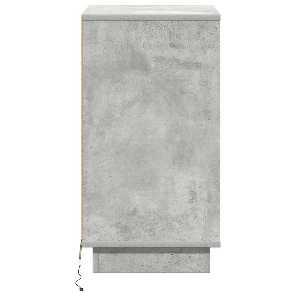 Nachtkastje met lade Beton Grijs 39 x 34,5 x 65 cm Bewerkt hout is nu te koop bij PeponiXL, paradijselijk wonen!