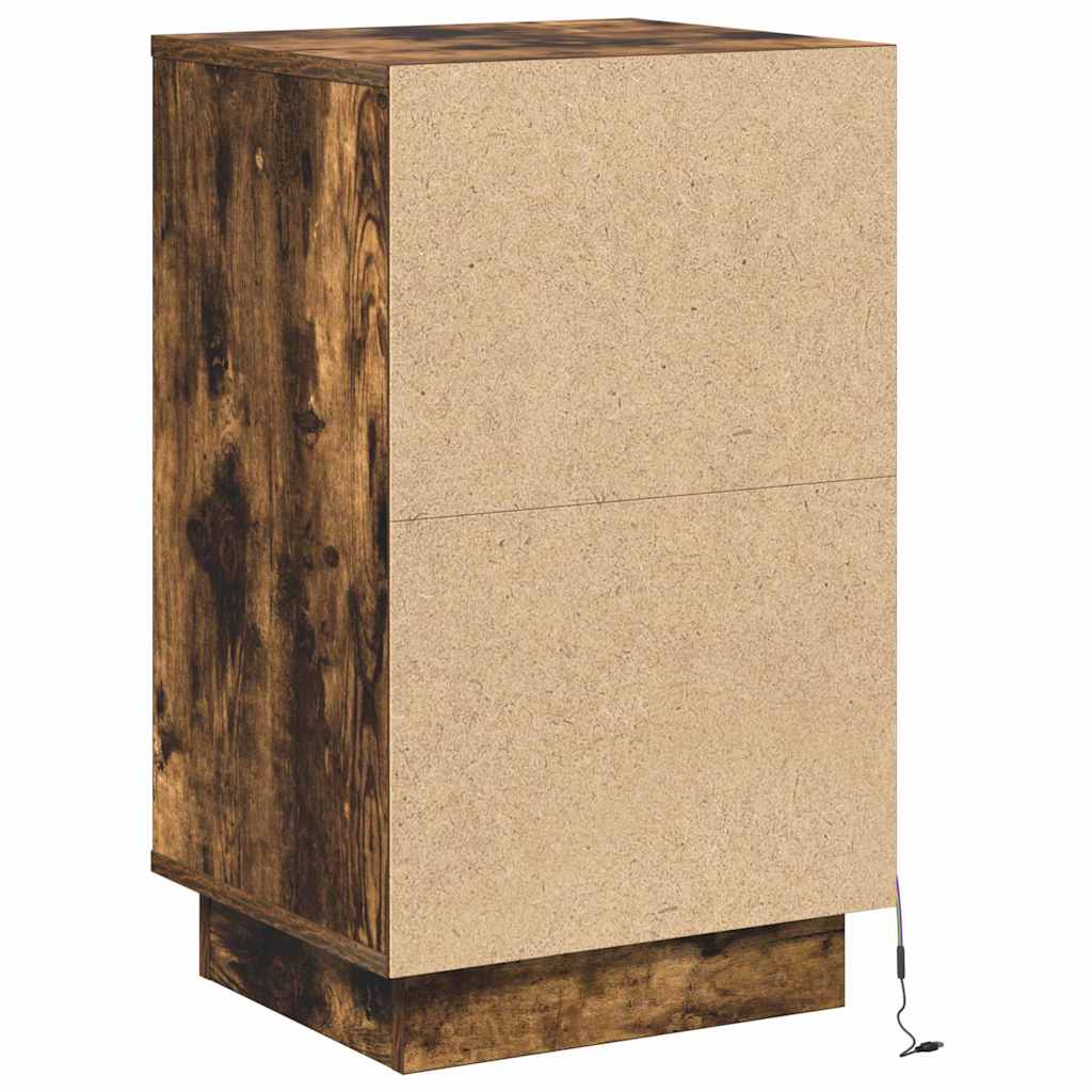 Nachtkastje Gerookt eiken 39 x 34,5 x 65 cm Bewerkt hout is nu te koop bij PeponiXL, paradijselijk wonen!