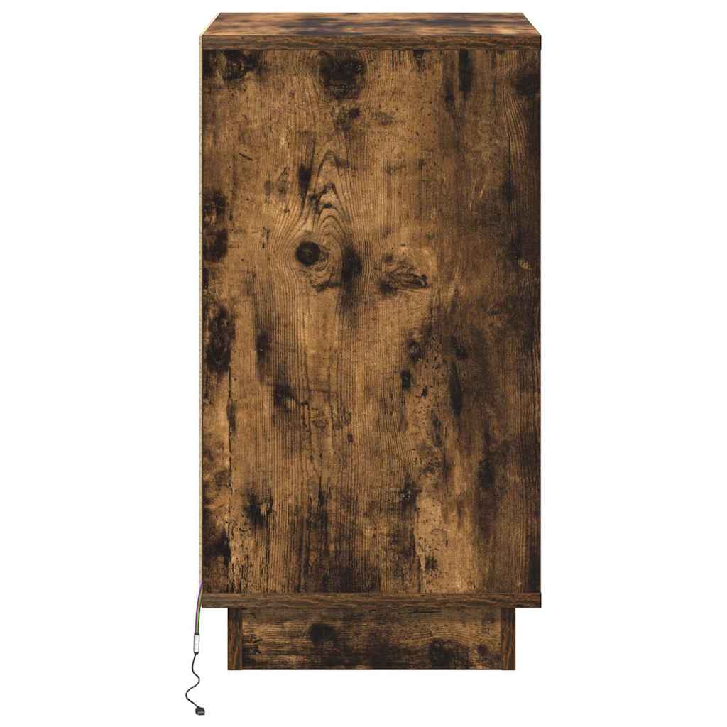 Nachtkastje Gerookt eiken 39 x 34,5 x 65 cm Bewerkt hout is nu te koop bij PeponiXL, paradijselijk wonen!