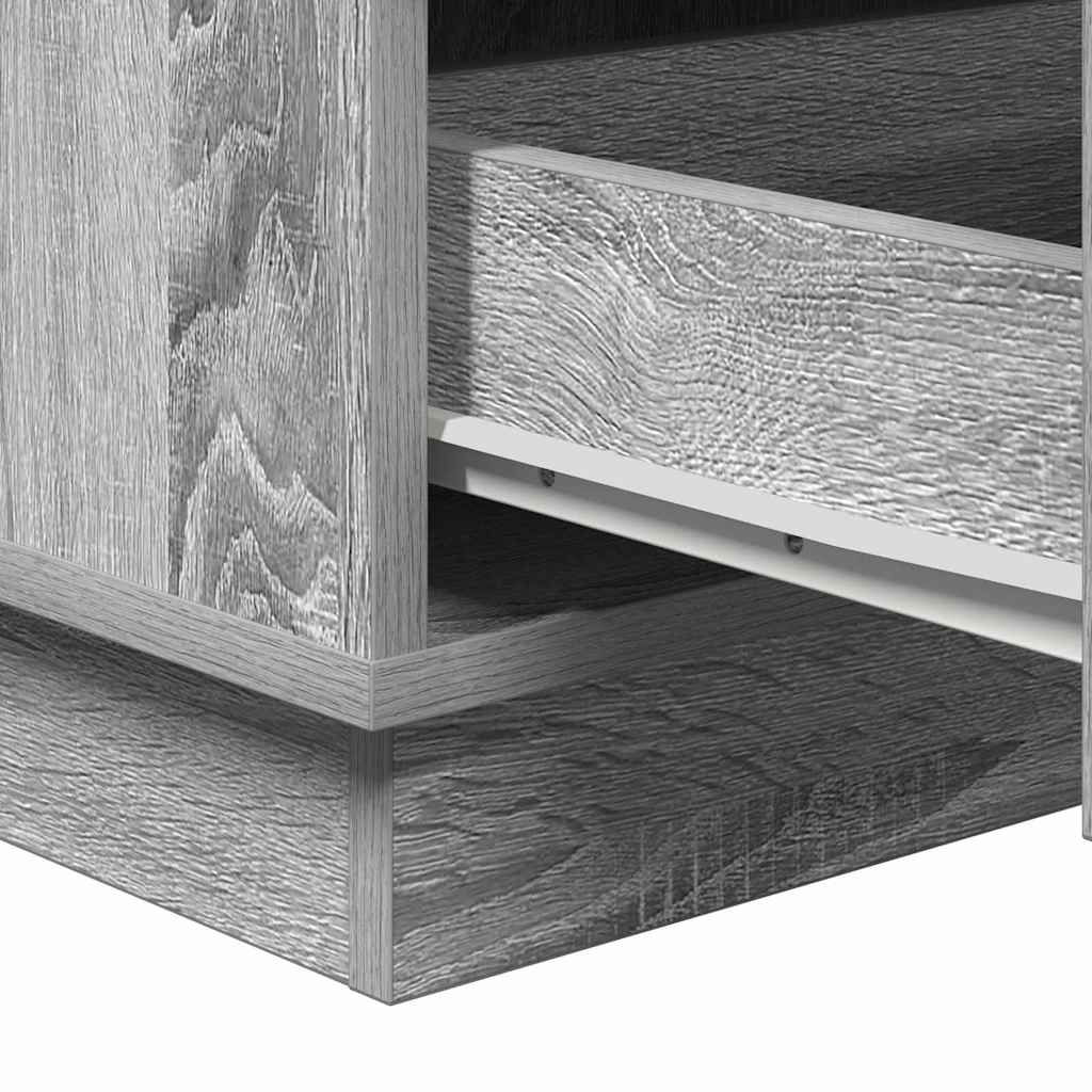 Nachtkastje met lade Grijs 39 x 34,5 x 65 cm Bewerkt hout is nu te koop bij PeponiXL, paradijselijk wonen!