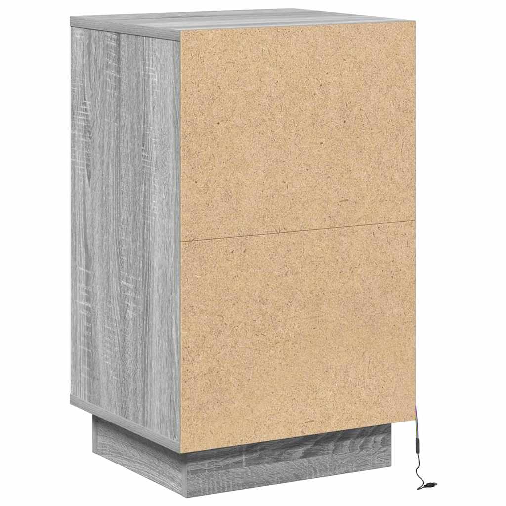 Nachtkastje met lade Grijs 39 x 34,5 x 65 cm Bewerkt hout is nu te koop bij PeponiXL, paradijselijk wonen!