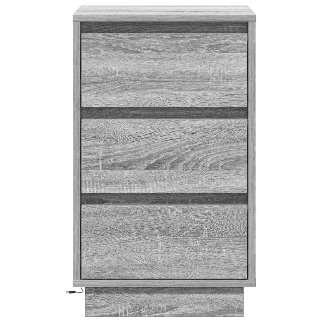 Nachtkastje met lade Grijs 39 x 34,5 x 65 cm Bewerkt hout is nu te koop bij PeponiXL, paradijselijk wonen!