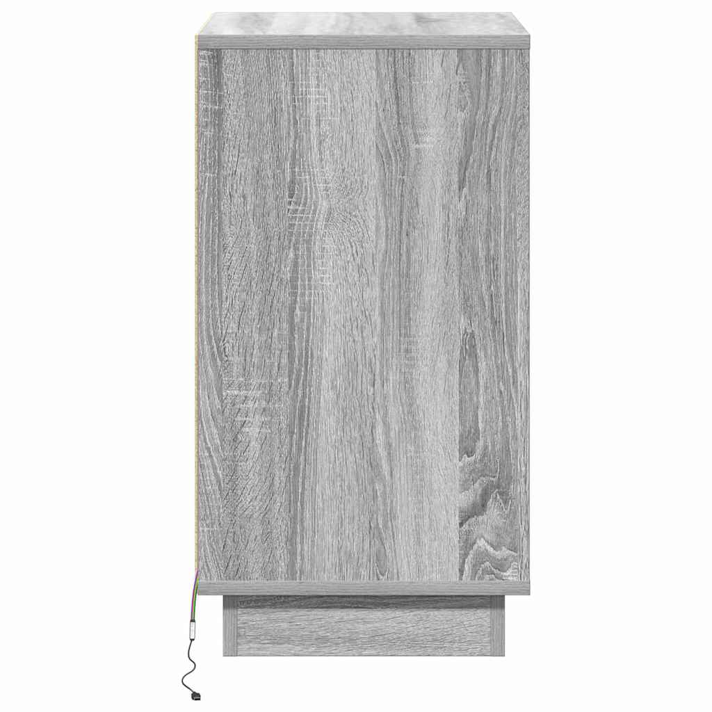 Nachtkastje met lade Grijs 39 x 34,5 x 65 cm Bewerkt hout is nu te koop bij PeponiXL, paradijselijk wonen!
