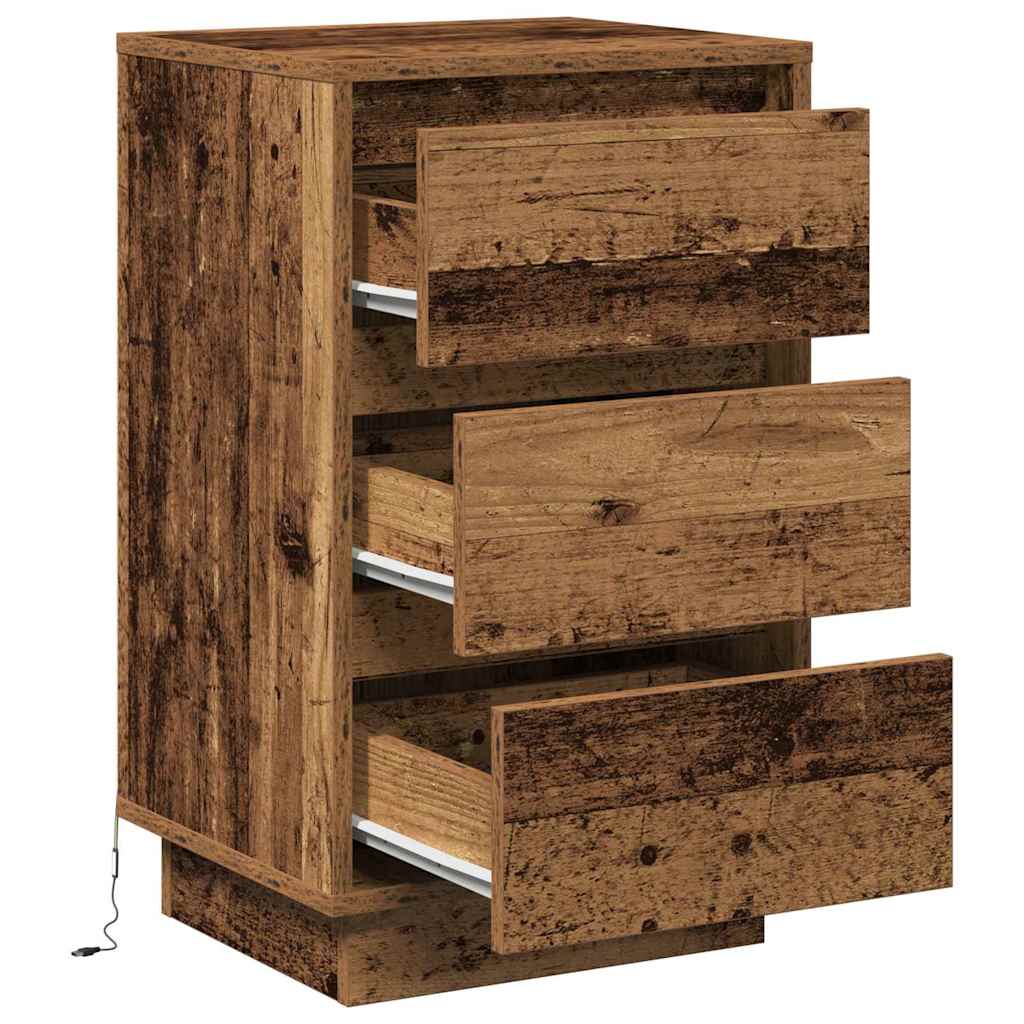 Nachtkastje met lade Oudhout 39 x 34,5 x 65 cm Bewerkt hout is nu te koop bij PeponiXL, paradijselijk wonen!