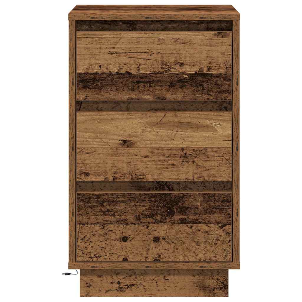 Nachtkastje met lade Oudhout 39 x 34,5 x 65 cm Bewerkt hout is nu te koop bij PeponiXL, paradijselijk wonen!